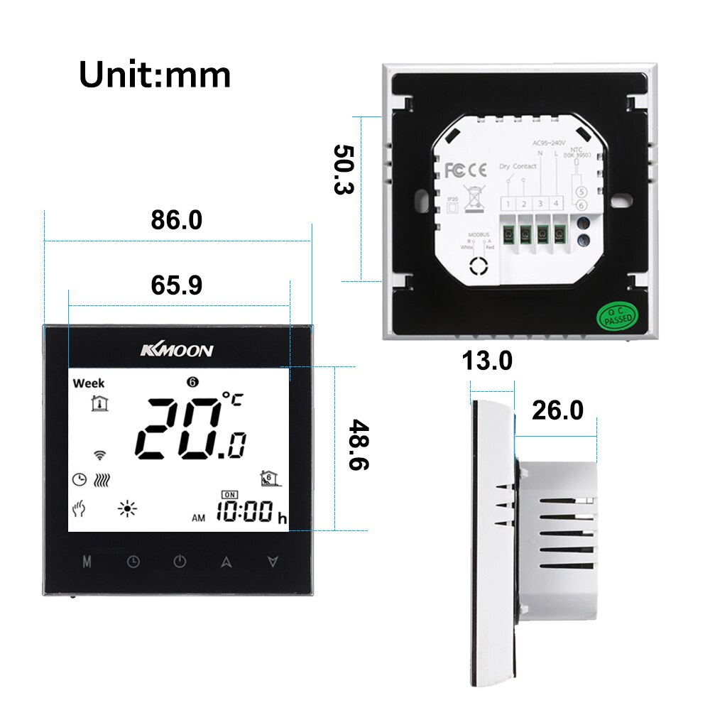 5A WiFi Smart Thermostat Temperature Controller for Water/Gas Boiler Heating Works with Alexa Google Home & Voice Control