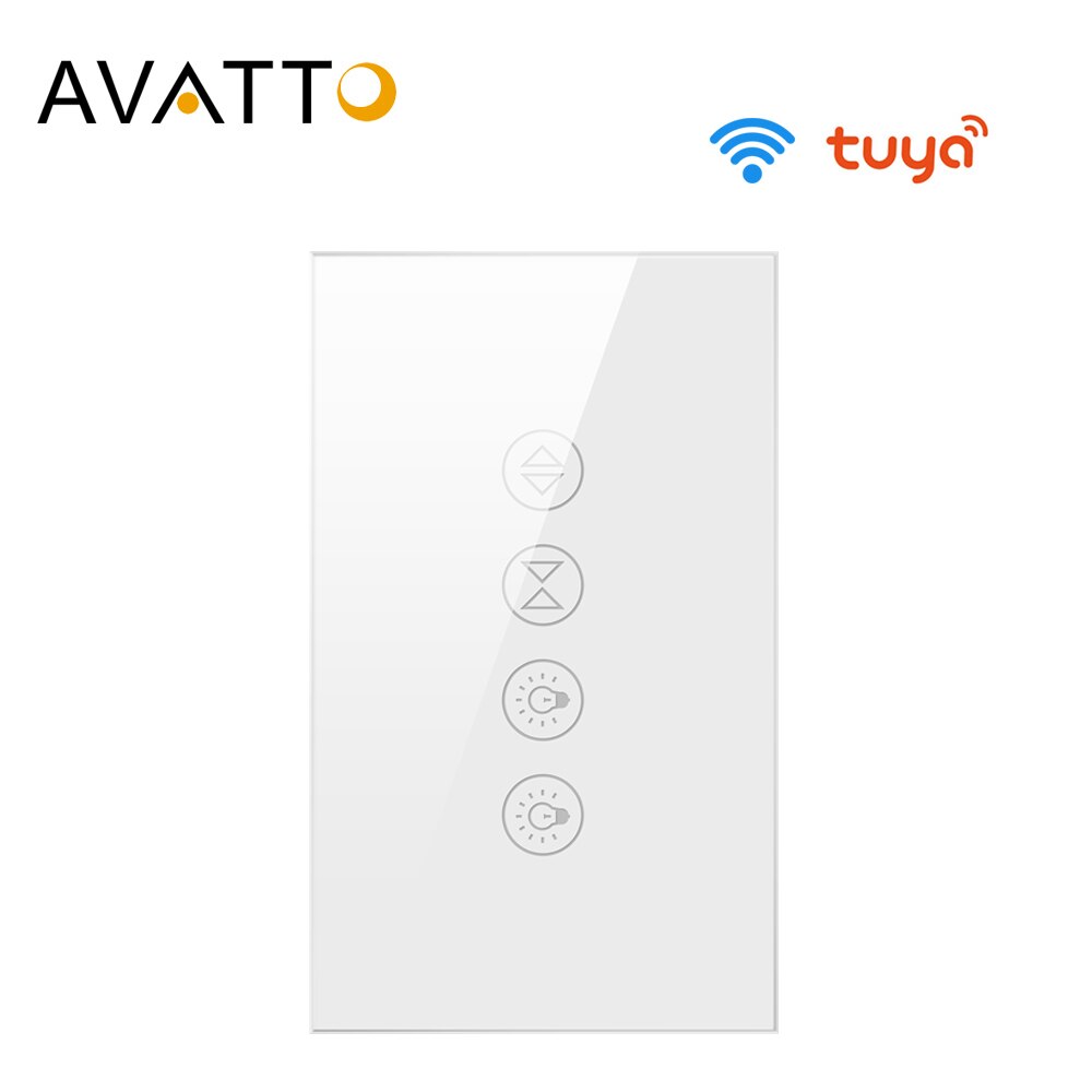 AVATTO Tuya WiFi Dual Curtain Light Switch for Electric Motor Roller Shutter/Blinds,Smart Home Switch Work for Alexa,Google Home