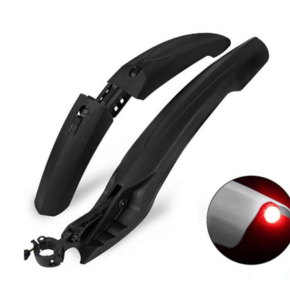 Fiets spatbord fiets achterlicht spatbord fietsen mountainbike spatborden mtb spatbord 3 kleuren vleugels voor fiets fietsaccessoires: Zwart