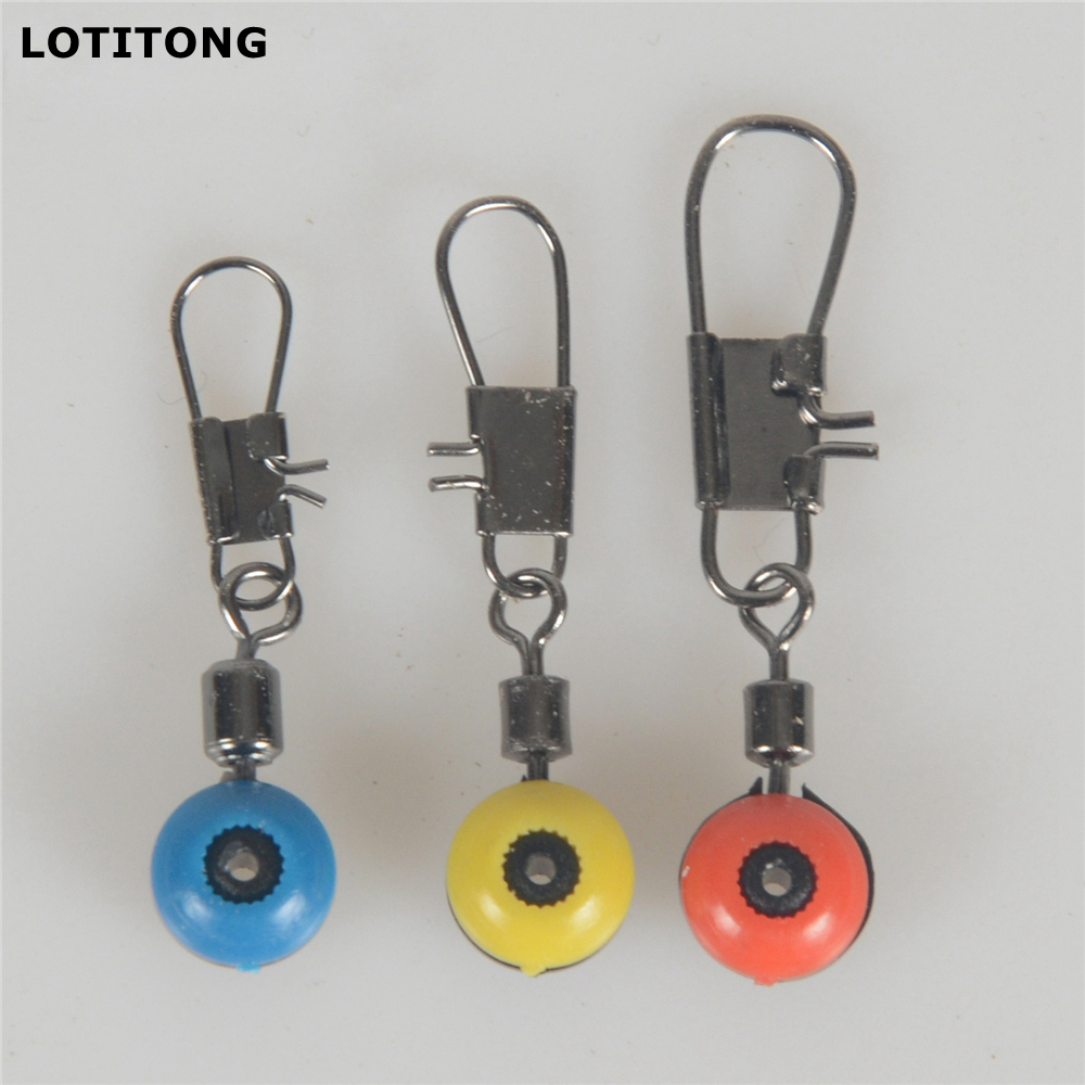 LOTITONG 20Pcs Space Beans Fishing Connector Float Connector Rolling Swivel Fishing Supplies with Box Carry Fishing Tackle tool