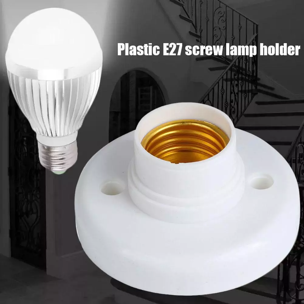 Base de soporte de bombilla D76cm E27, casquillo de luz de tornillo D118mm, portalámparas blanco de plástico para colgante LED incandescente, ahorro de energía
