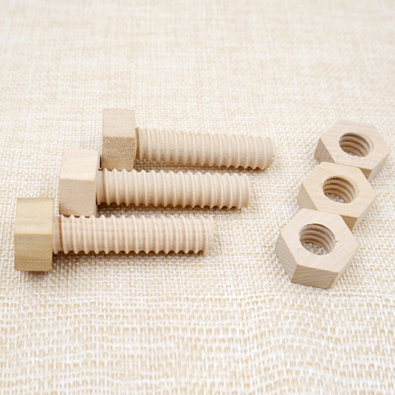 Educational Screw Nut Assembling Wooden Baby Toys Early Education Solid Wood Screw Nut Hands-On Teaching Aid Toys for Children