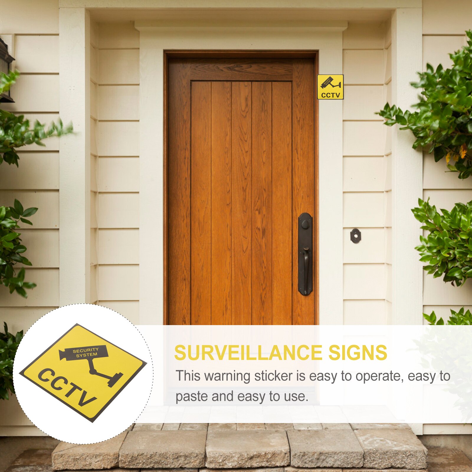 10pcs Video Warning Stickers Adhesive Video Surveillance Signs Surveillance Warning Signs