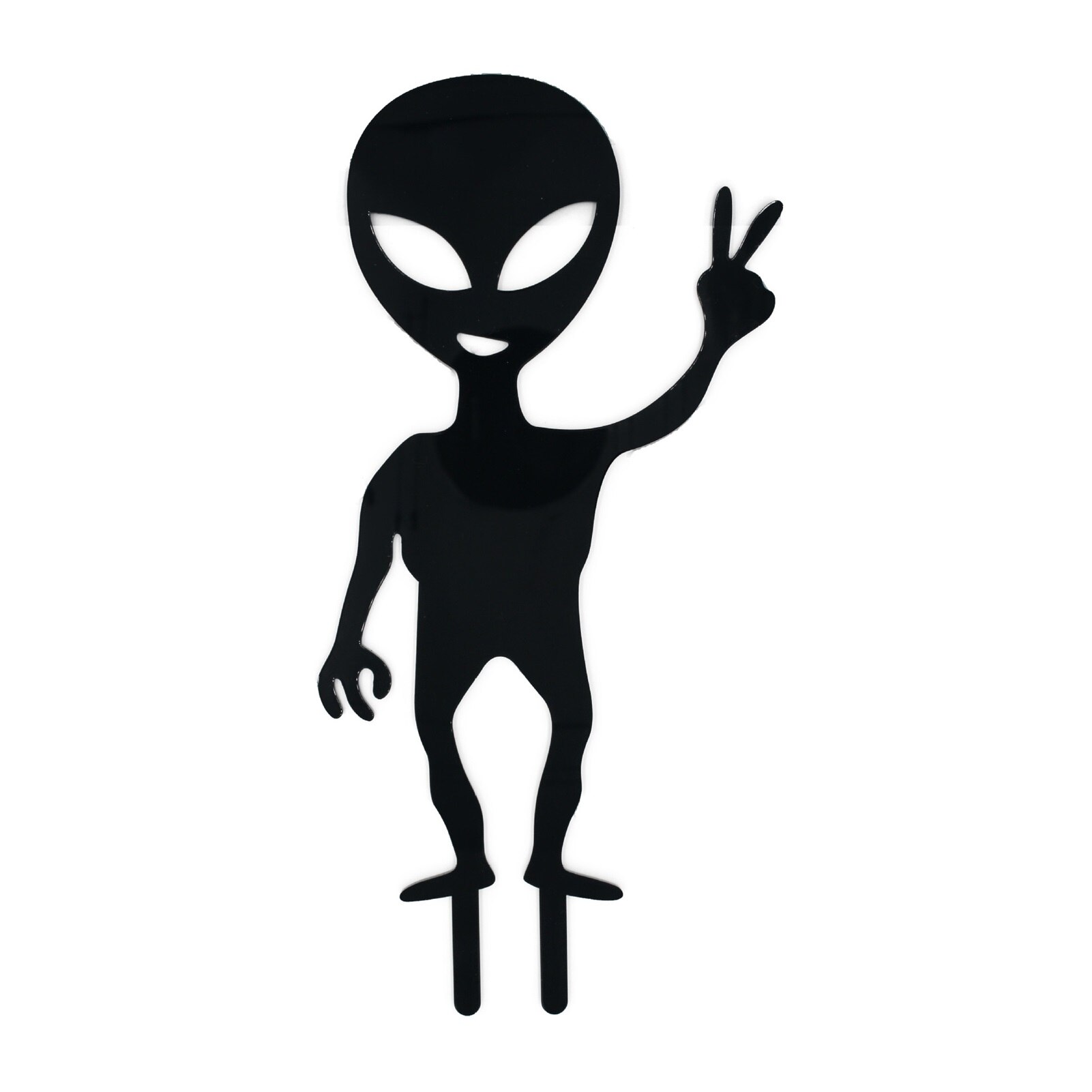 Funny Acrylic Black ET Alien Garden Outdoor Decoration Personality Fence Yard Planetary Gardening Ornaments: A