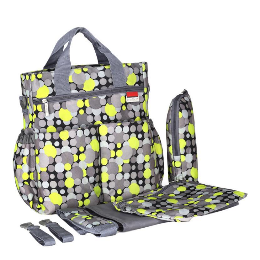 Barsel baby bleie bag multifunksjon baby bleie poser skrive ut vanntett stelle bag barnevogn poser