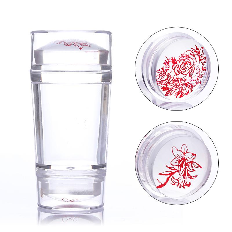 1Pc Silicone Head Nail Art Stamper Scraper Clear Jelly Silicone Stamper for Nail Stamping Plate Scraper Nail Art Tools: 44