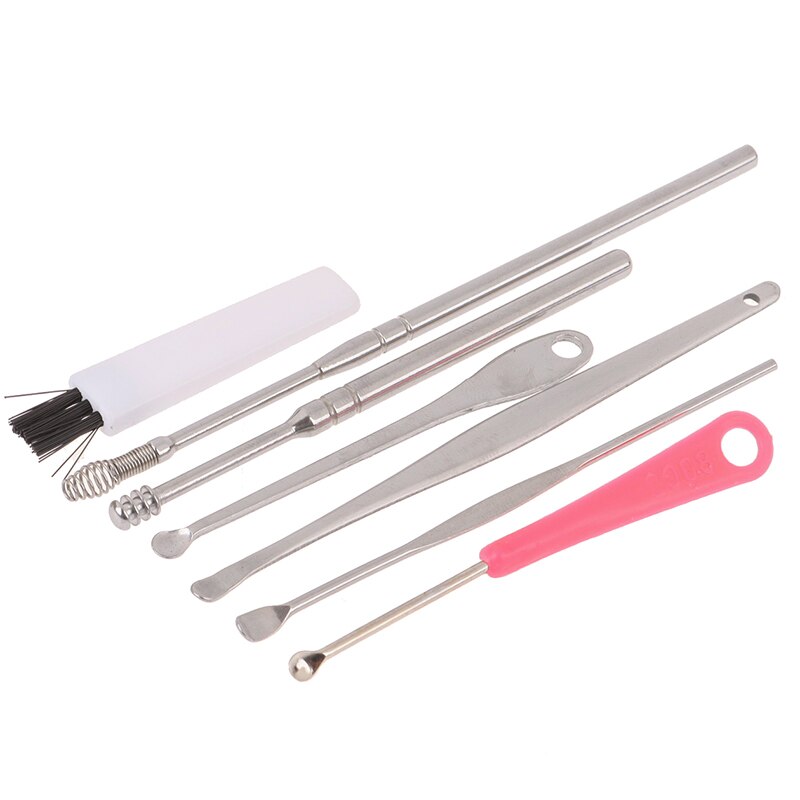 7Pcs/Set Stainless Steel Ear Picks Wax Removal Curette Remover Cleaner Ear Care Tool Ear Pick Facial Beauty Tools