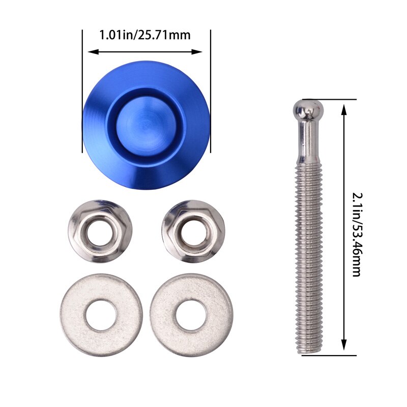 SPEEDWOW-Kit de Clip de bloqueo para capó de coche, herramientas de pestillo rápido de aluminio, bloqueo de Bonnets de motor, 25mm/1,0&quot;