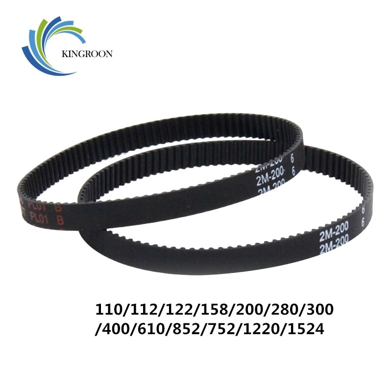 10 stücke 2GT Geschlossen Loop Timing Gürtel GT2 6mm Gummi Synchron Teile 110 112 122 158 200 280 300 400 610 852 mm 3D Drucker Teil