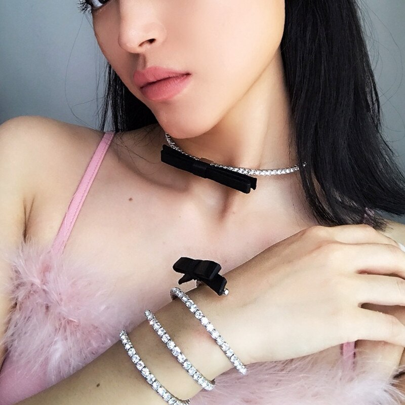 HUANZHI nuevos multicapa arco ajustable de cadena elástica Hip Hop de cuero de aleación pulsera de diamantes de imitación para mujeres Accesorios