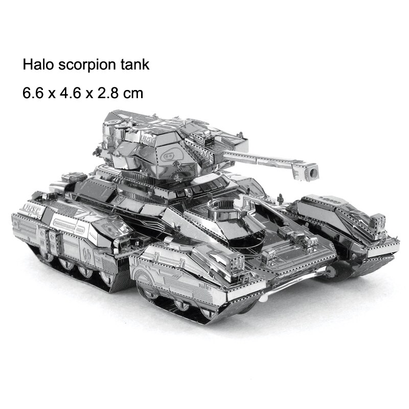 Tank 3D Metal Puzzle T34 tiger Sherman Js-2 M1 Abrams 97 chi-ha tank model KITS Assemble Jigsaw Puzzle Toys For Children: 36-Halo scorpion