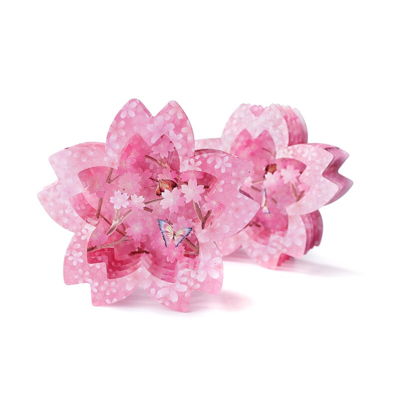 3D Handgemachte Blume Kasten bilden Rosa Sakura Papier Einladung Gruß Karte Jahrestag Hochzeit Party Valentinstag Vorschlagen