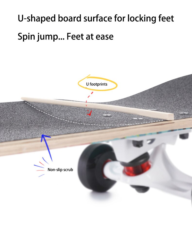 Double rocker skateboard Entry board Four wheel skate board Adult & kids non-slip wear-resisting ultra-quiet