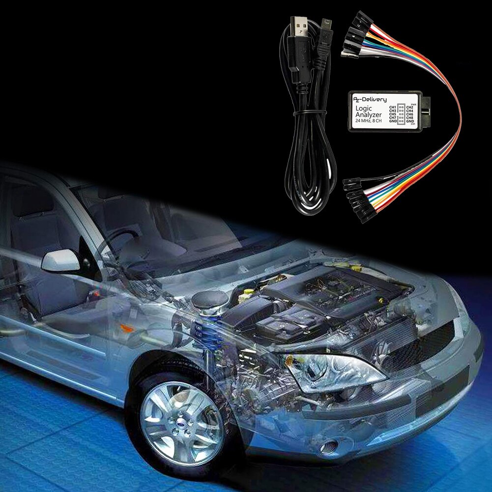 Usb Logic Analyzer 24M 8CH Kanaal Met Buffer Ondersteuning 1.1.16 Compatibel Logic Analyzer Apparaat Set Kabels Netwerk Analyseren Tool