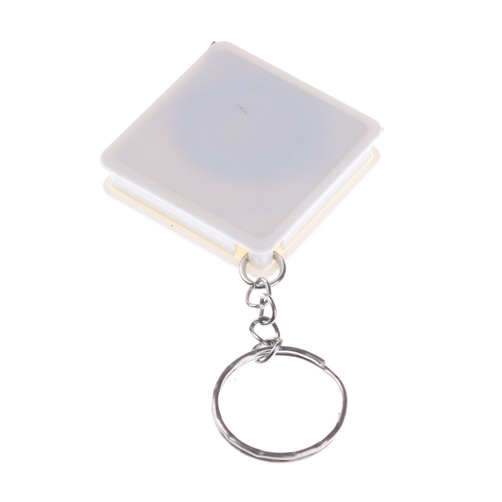 Mini rolmaat met sleutelhanger plastic draagbare intrekbare liniaal centimeter/inch rolmaat 1 meter