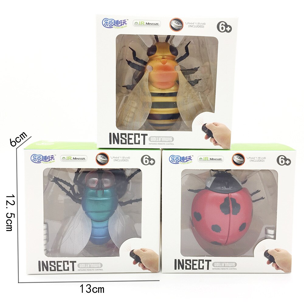 Juguete de insecto a Control remoto, abeja, mariquita, juguetes de broma