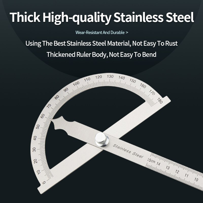 180 Graden Gradenboog Rvs Goniometer Metalen Hoek Finder Timmerman Heerser Houtbewerking Tool Meetinstrumenten 100/150Mm