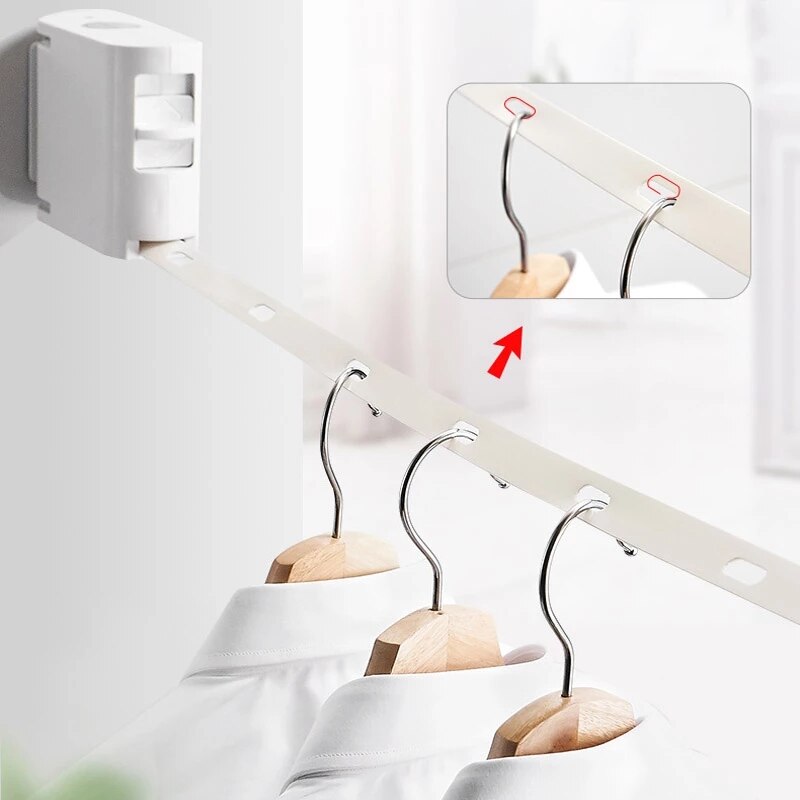 Support de séchage rétractable pour linge, corde de séchage en acier inoxydable de 4.2M, ne nécessite pas de perçage, rangement du linge