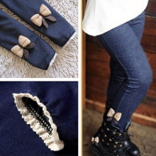 2021 di alta qualità spessa calda inverno primavera autunno imitazione Jean Bow ragazze Leggings pantaloni per bambini pantaloni per bambini