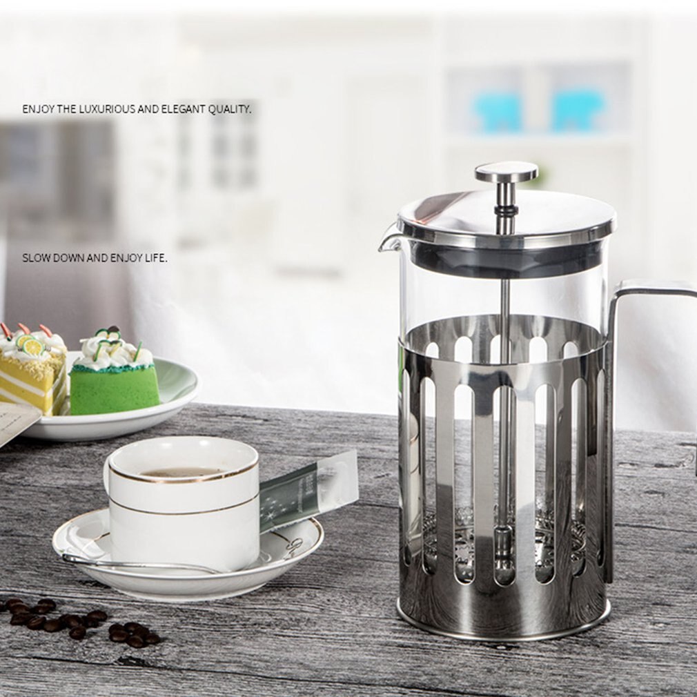 Roestvrijstalen franse pers koffiezetapparaat cafetière percolator gereedschap geïsoleerde koffie thee zetpot met filtermandjes