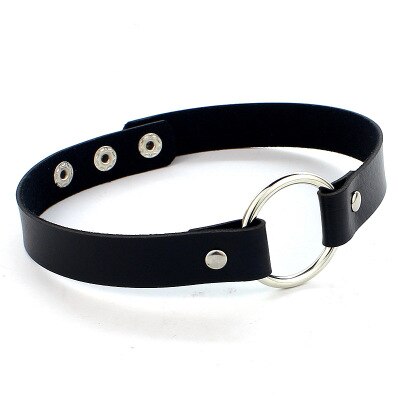 2021 styl Harajuku czarny punkowy Choker Choker damski geometryczny miłość skóra ciemny czarny naszyjnik obojczyka z pałąkiem na kark: Black-11