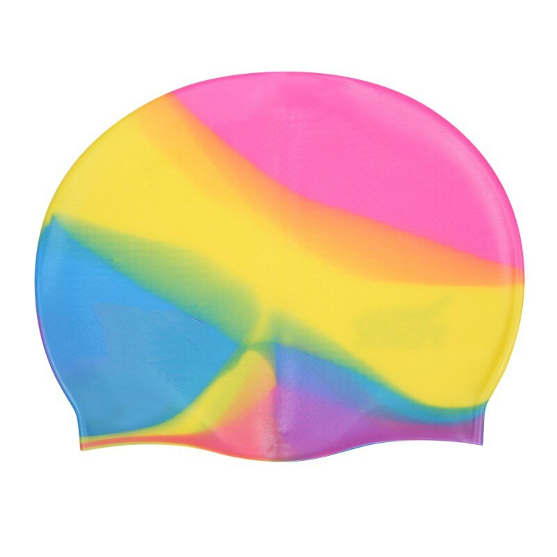 silicone swimming cap unisex waterproof swimming cap soft multicolor: I