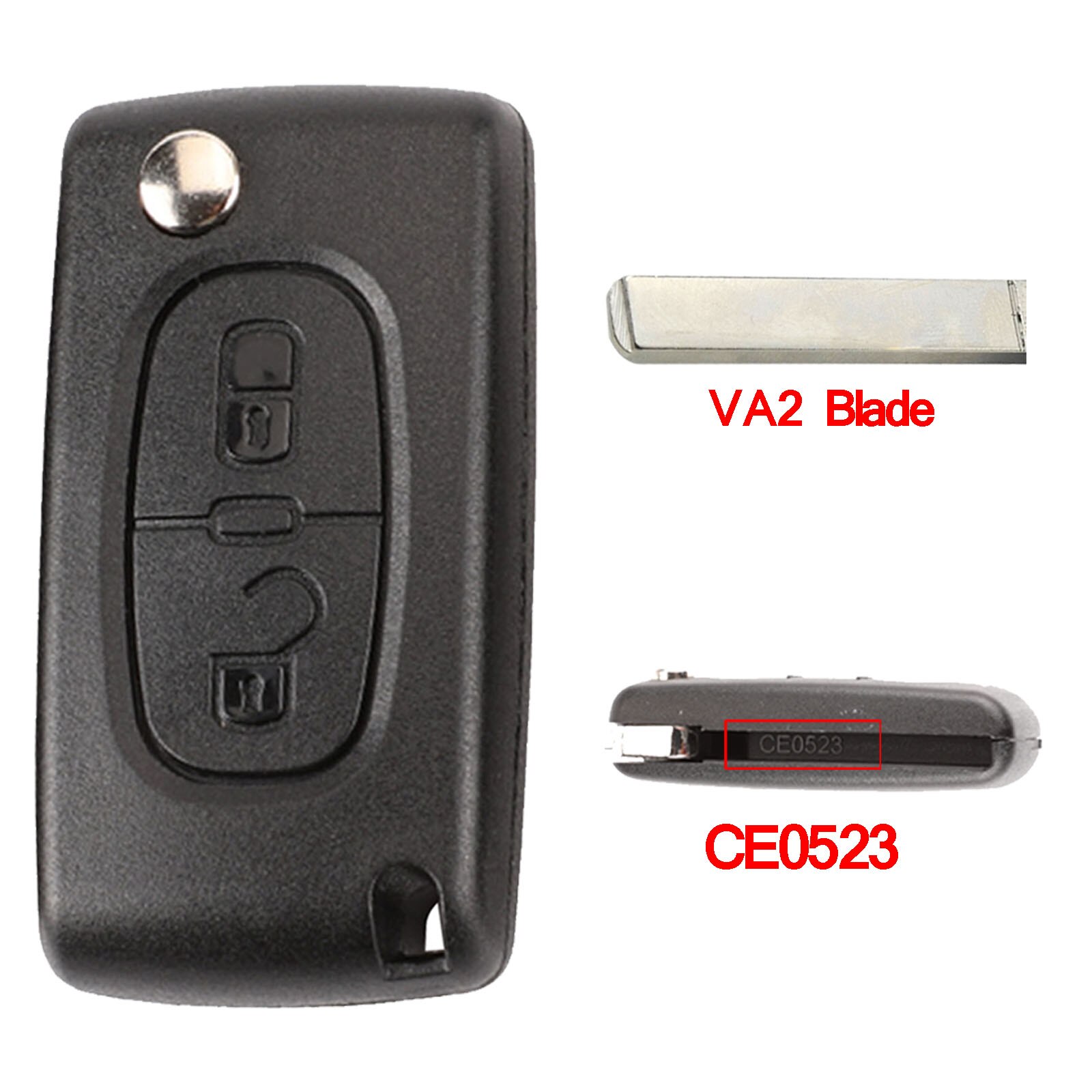 jingyuqin Flip Car Key Shell CE0536/CE0523 For Citroen C4 C5 C8 Xsara Picasso Berlingo Peugeot 307 607 807 Partner Lamp Trunk: For Peugeot / 2B CE0523 VA2