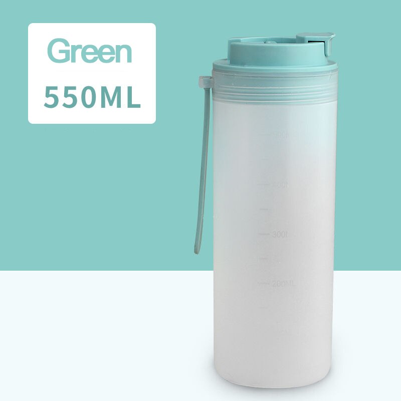 350Ml/450Ml Melk Frosted Schudden Cup Met Stro Warmte Koude Slip Voedsel Shake Bidon Outdoor Reizen water 100C Draagbare: Green 550ML