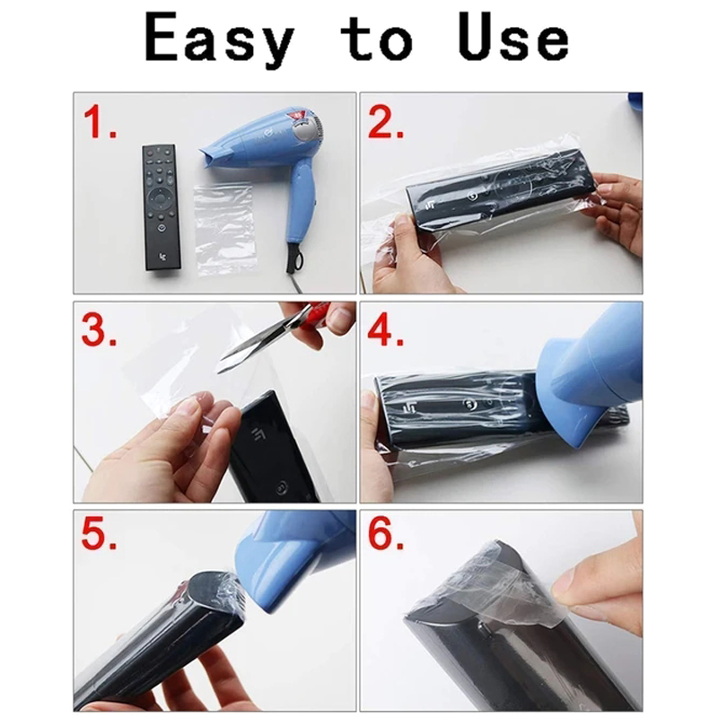 100 pz pellicola termorestringente trasparente PVC termoretraibile imballaggio avvolgere protettore sigillante JW