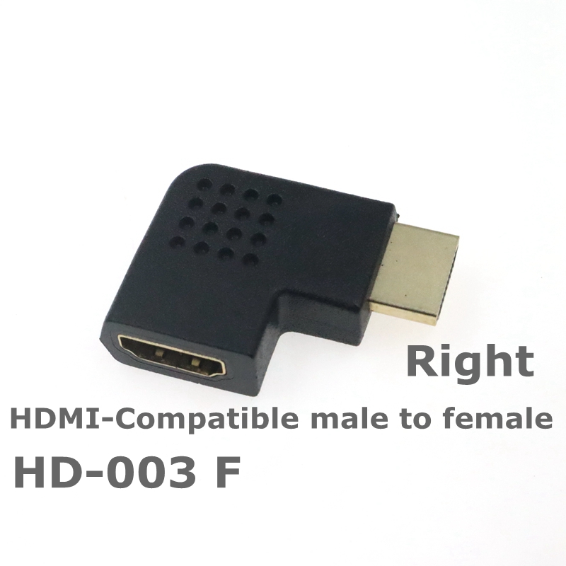 Micro Mini HDMI-kompatibler 90-Grad-Rechtswinkeladapter HDMI 270-Grad-HDMI-Stecker auf Buchse HDMI-Winkelstecker: Black