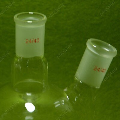 Platte Bodem Kolf, 1000 ML, 2 Hals, 24/40, Twee Hals, lab Glaswerk 24/40