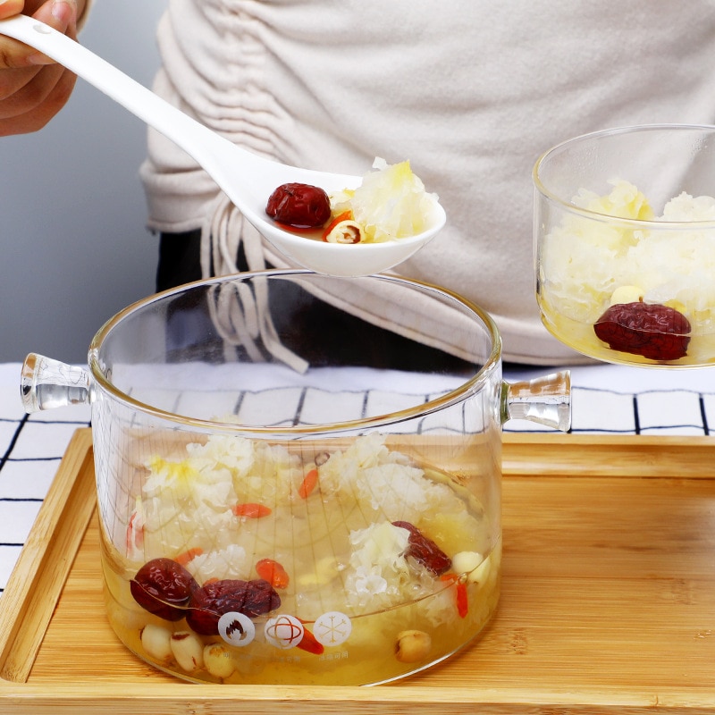 XINCHEN-Olla de sopa de vidrio transparente para el hogar, recipiente de vidrio resistente al calor, herramientas de cocina