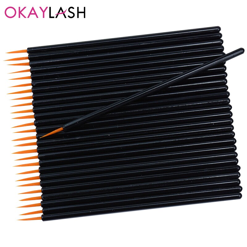 Okaylash nyeste 50 stk engangs nail art pensel liner maling pen manicure pensel nail art værktøjer børster: Nail art børster