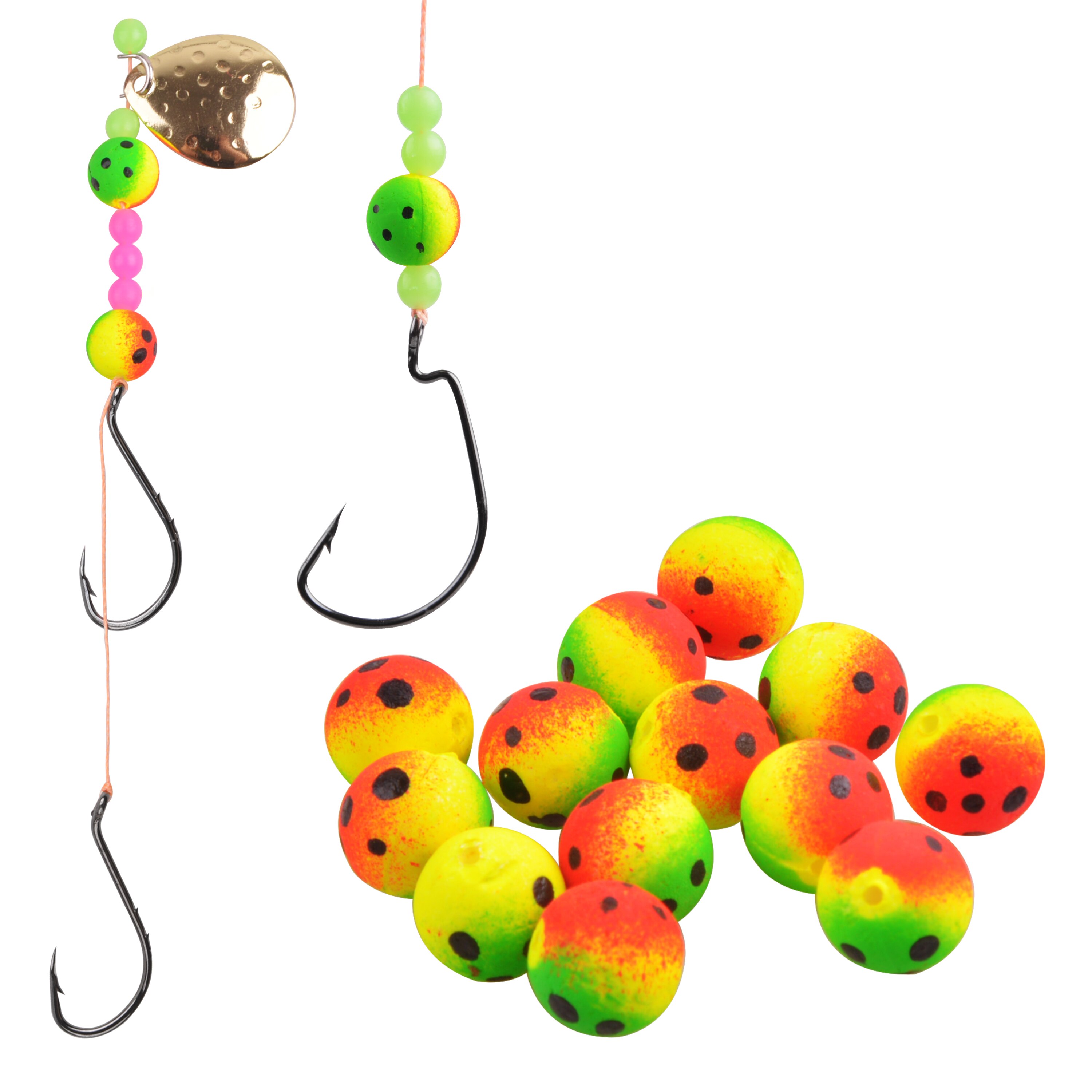100 Pieces Foam Floats Round Fishing Snell Floats Pompano Rigs Fishing Rig for Surf Fishing Live Bait Walleye Rig Making