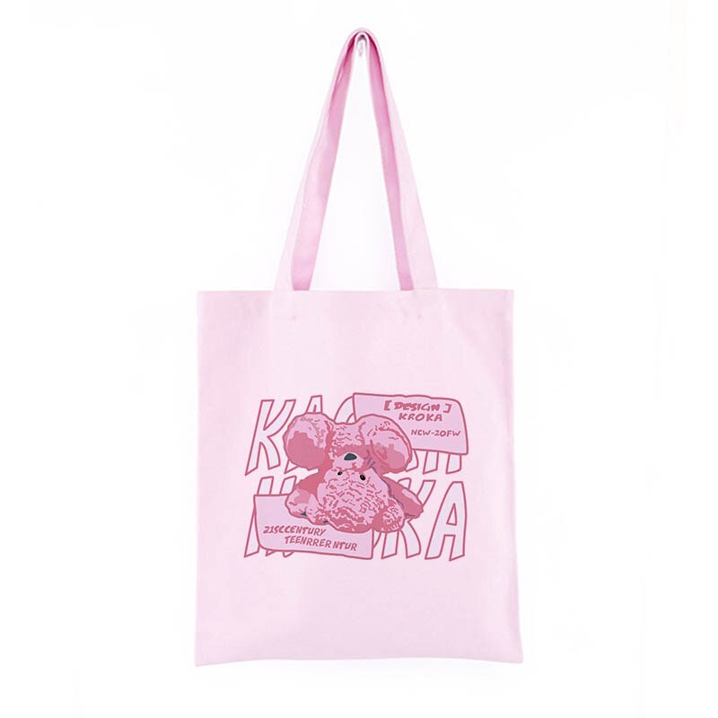 Corea Ulzzang montaña impresión de las mujeres bolso de la lona de las mujeres ocasionales bolsa de gran capacidad bandolera de dibujos animados Y2K las mujeres bolsas de compras: Fen02