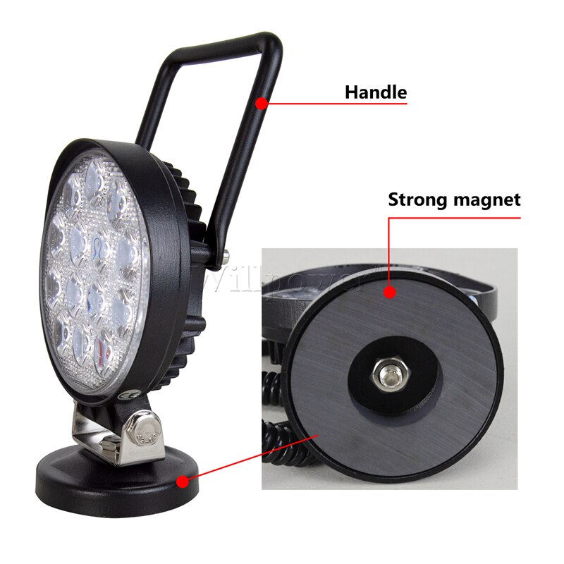 Offroad Car 4" Portable LED Work Light Magnetic Base SUV Tractor ATV Truck 4x4 Plug&Play Driving Light Spot Flood Checking Lamp