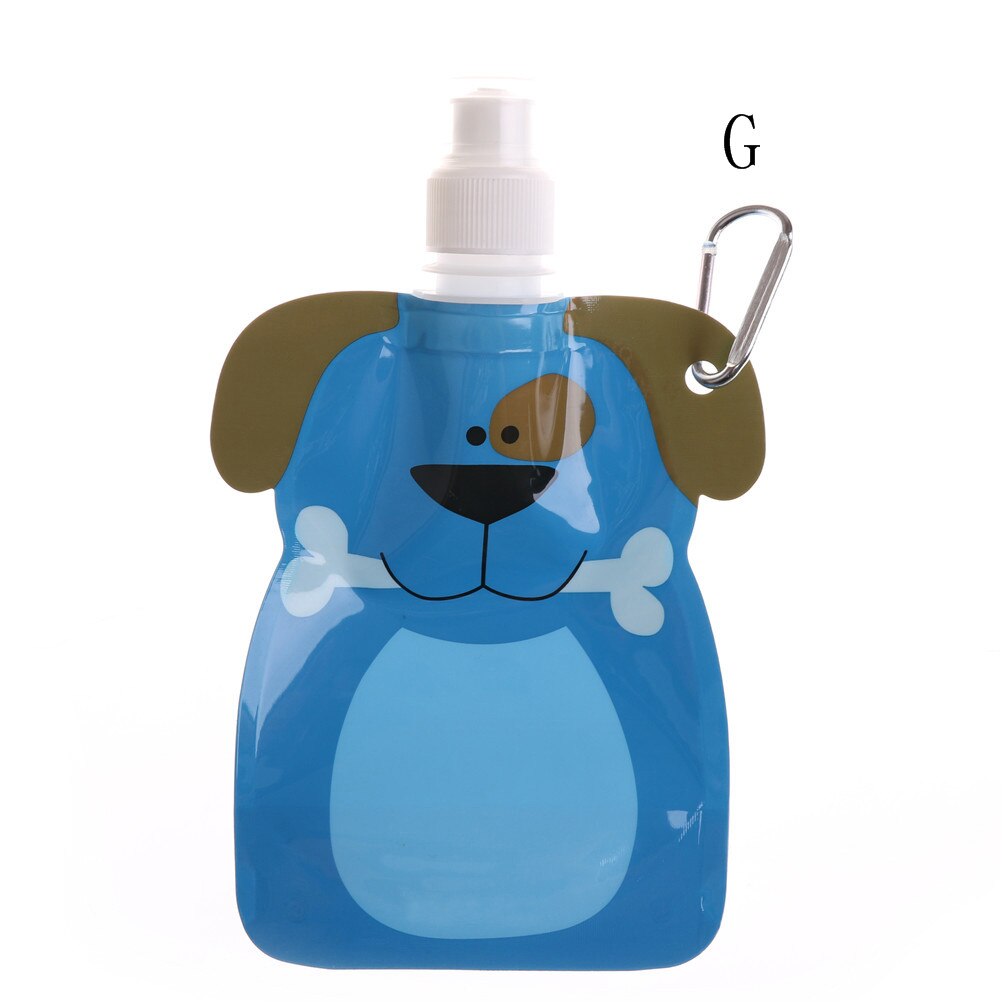 Miljøvenlig foldbar tegneserie dyr vandpose rejse drikke flaske sikker til børn børn 300-350ml: G