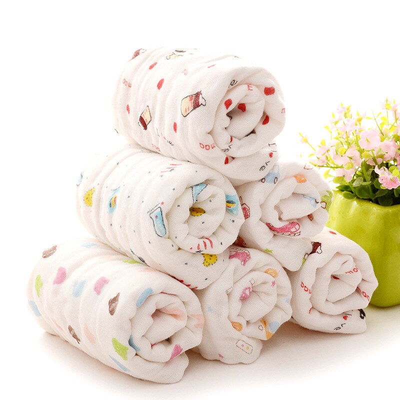 25*45Cm 100% Gaas Katoenen Baby Zakdoek Vierkante Handdoek Mousseline Katoen Baby Gezicht Handdoek Veeg Doek Sussen Handdoek