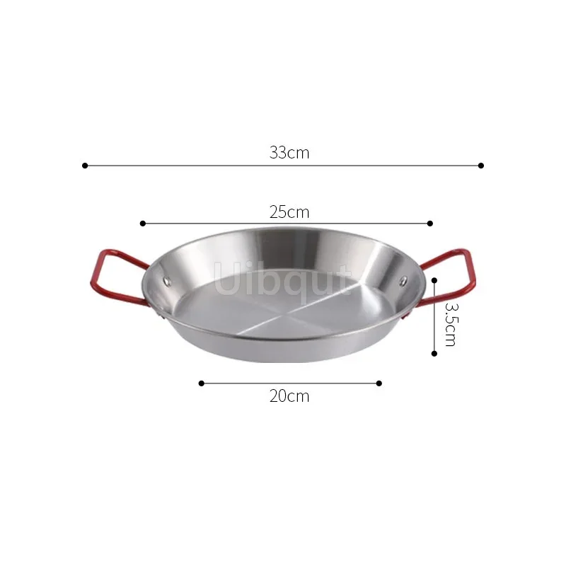 Rustfrit stål god spansk paella pande fisk og skaldyr ret koreansk stegt kylling ret ost komfur binaural frugt sukker pande: Rød