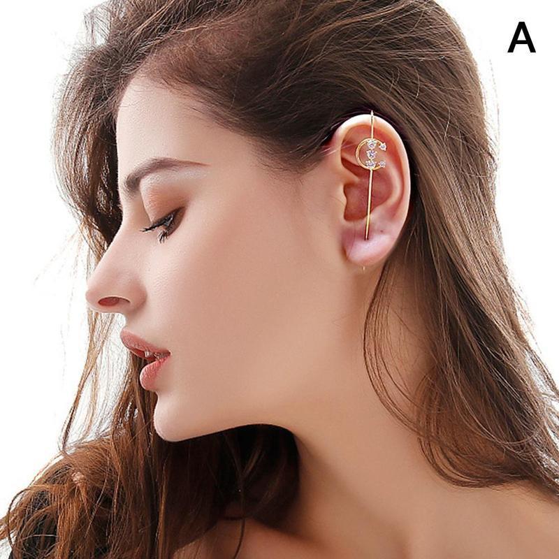 1pc ear wrap crawler hook øreringe multi blomme clip øreringe luksuriøse falske øreringe kvinder smykker crawler hook øreringe: -en