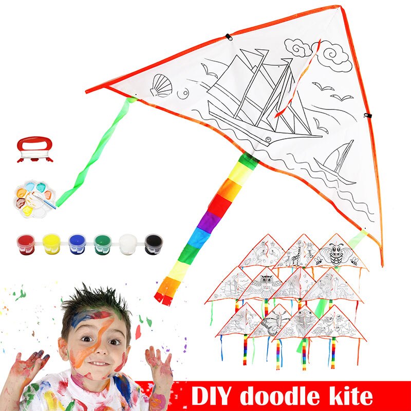 Lightweight Graffiti Kite 1 Set Outdoor Diy Kite for Kite Kit