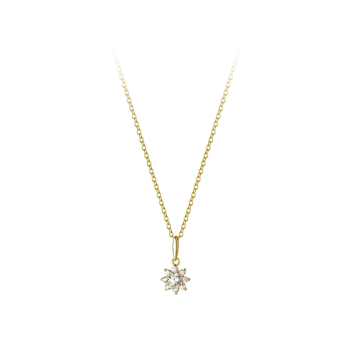 925 Sterling Zilver Lengte 41Cm Zirkoon Zon Elegante Vrouwen Hanger Ketting Hoge Sieraden