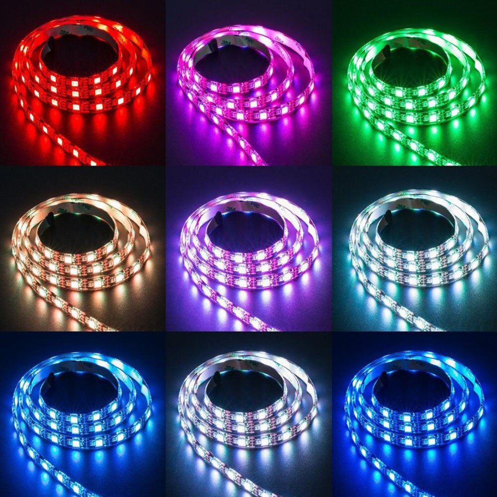 USB Powered RGB 5050 Flexible LED Lamp Strip Lighting For TV Computer Background Light Desktop Screen BackLight Diode Tape JULY7