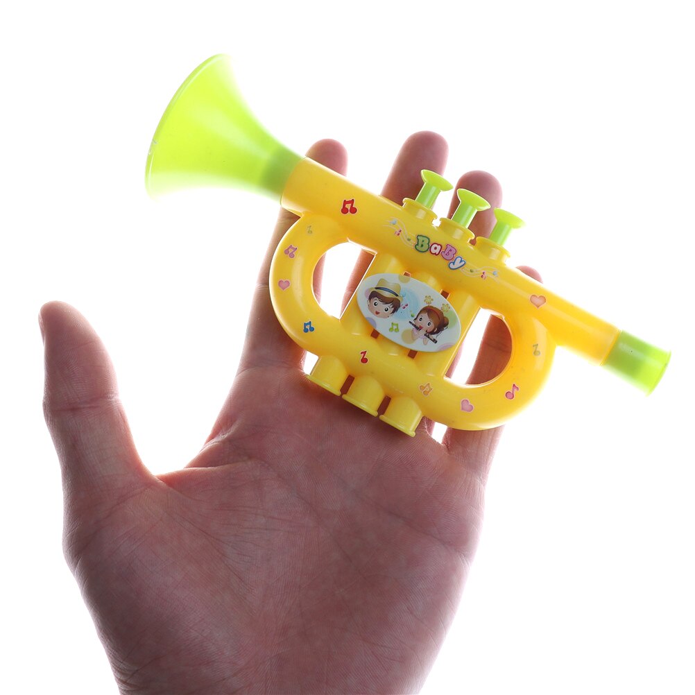 1Pc Plastic Trompet Muziekinstrumenten Voor Kinderen Baby Kids Muzikaal Speelgoed Muziek Trompet Hooter Baby Speelgoed Willekeurige Kleur 15*7*2Cm