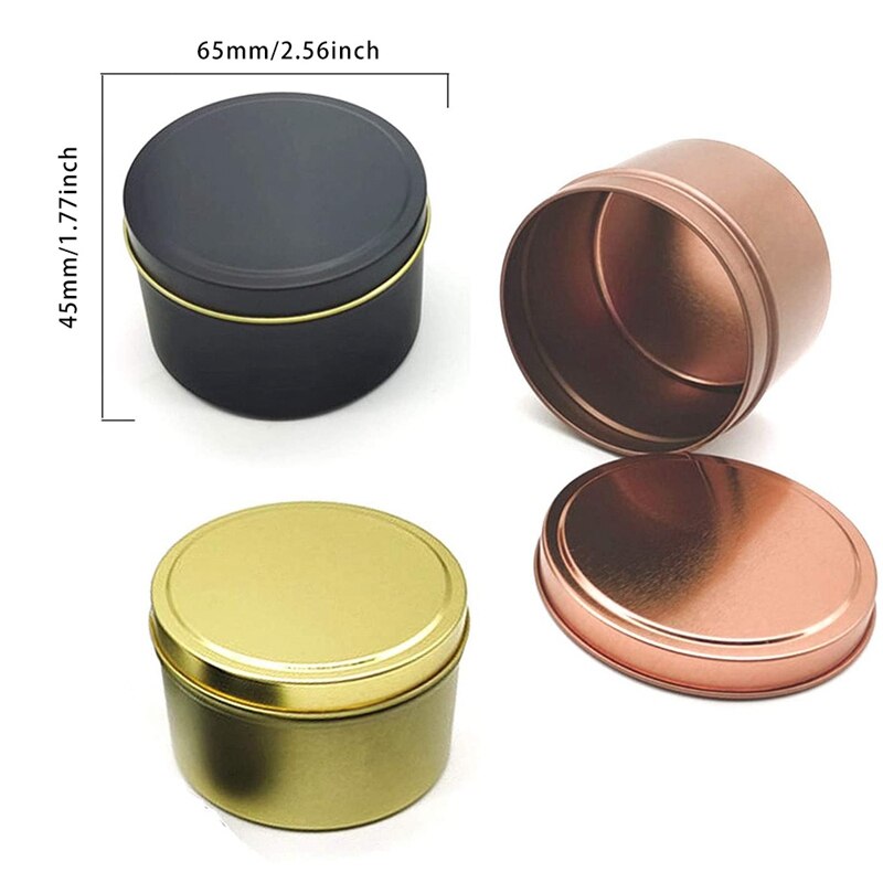 24Pcs Kaars Blikken Voor Diy Kaars, Kaars Container Tins Voor Kaars Maken Goud Rose Goud Zwart Tins