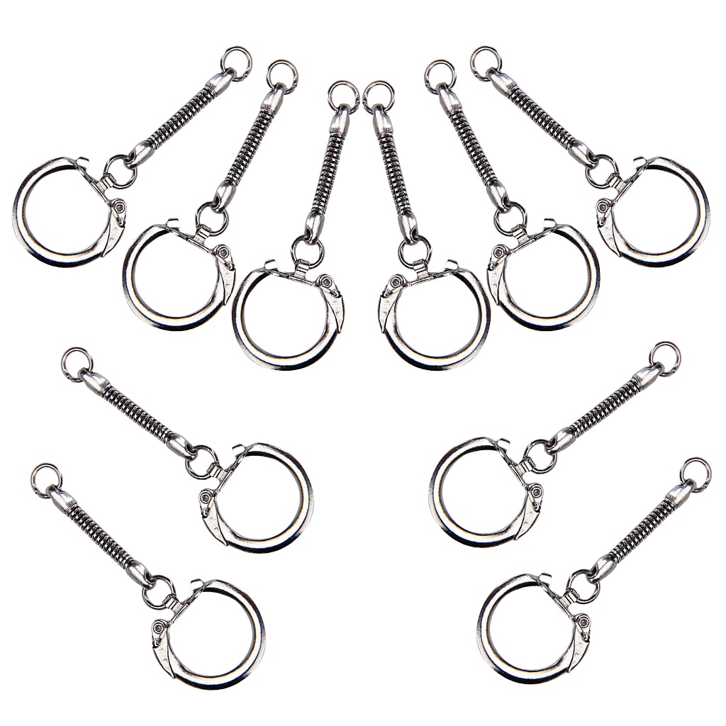10 Pcs Zilver Metalen Ketting W. Sluiting Sleutelhanger Sleutelhanger Sleutelhanger Bag Charm Ambachten Levert