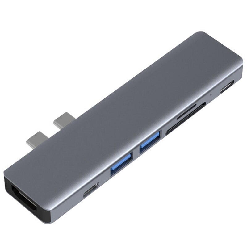 Usb 3.1 Type-C Hub Naar Hdmi-Compatibel 4K Thunderbolt 3 Adapter Usb C Hub Met Hub 3.0 Tf Sd Reader Slot Pd: Default Title