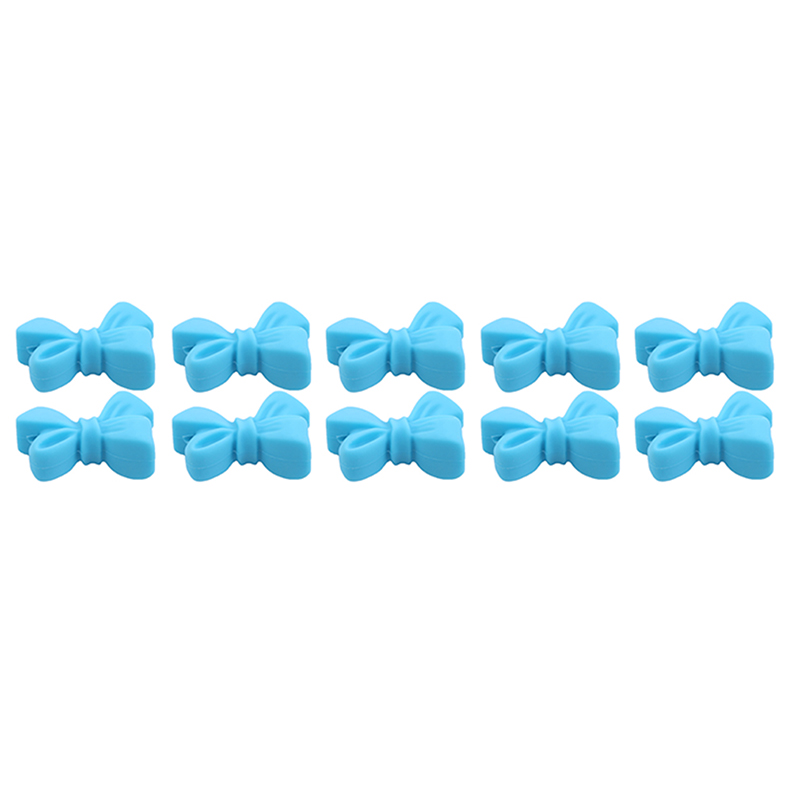 10Pcs/Set Bow Beads Teethers Baby DIY Teeth Beads Food-Grade Molar Beads Baby Chews Column Molars Toys