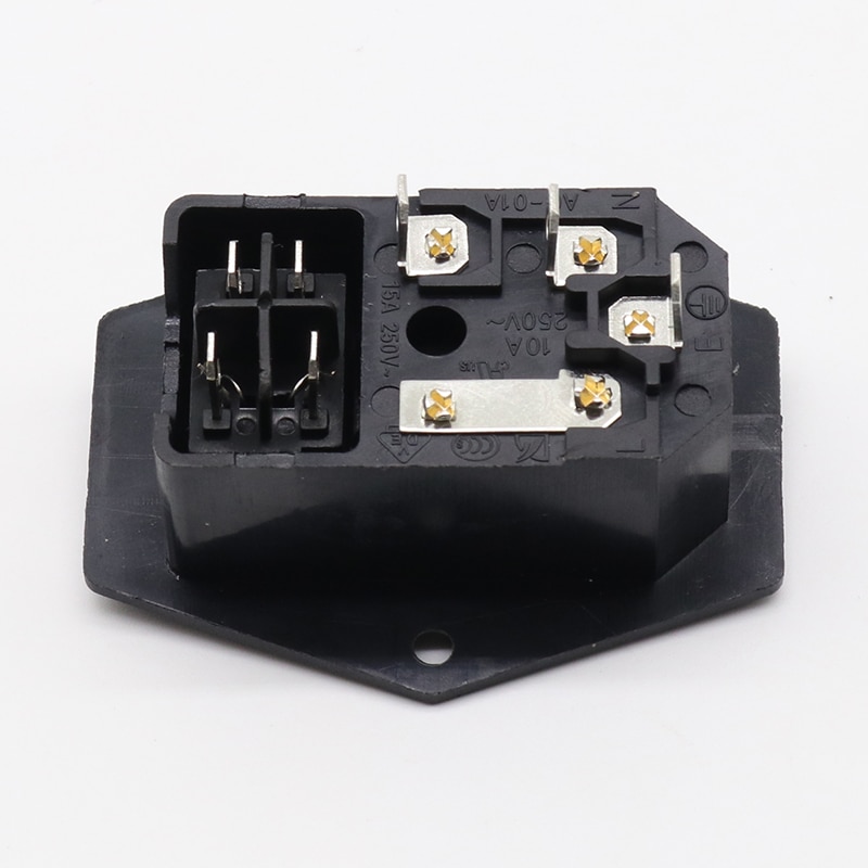 15A/250V 3pin AC power socket with Power Rocker Switch Fused