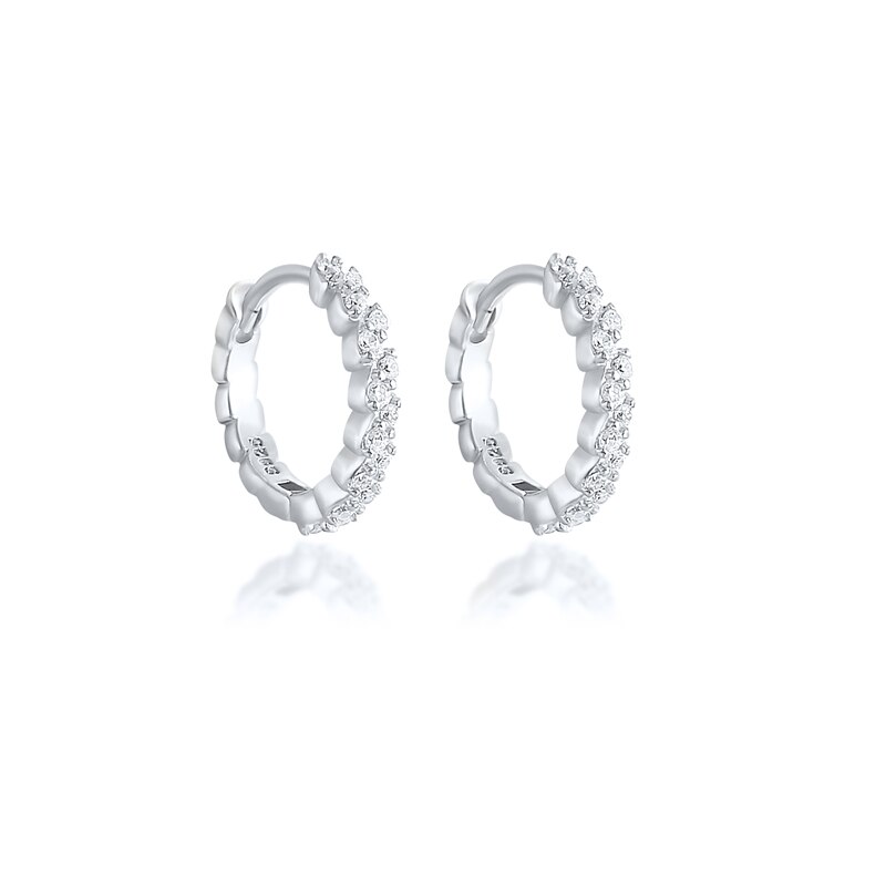 Inmaker 925 Sterling Zilveren Oorringen Ronde Oor Ringen Voor Vrouwen Lover Hart Bruid Oorbellen Huwelijkscadeau Fijne Sieraden: 6